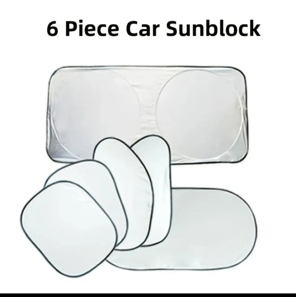 6 piece car sun block set, UV visor, shield, automobile window windshield screen - Picture 1 of 6